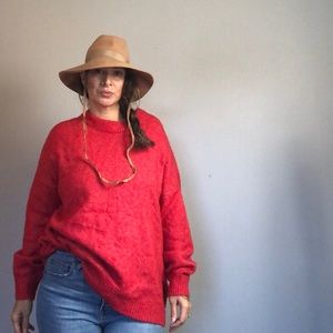 Oversized Cozy Red Sweater